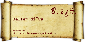 Baller Éva névjegykártya